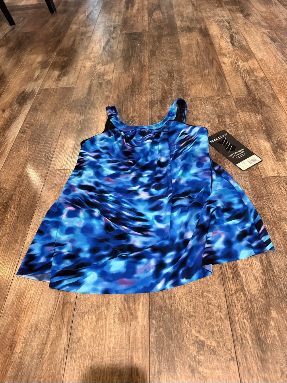 Miraclesuit Blue Multi-Print Flowy Tankini Top